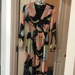 Lulus black floral maxi dress